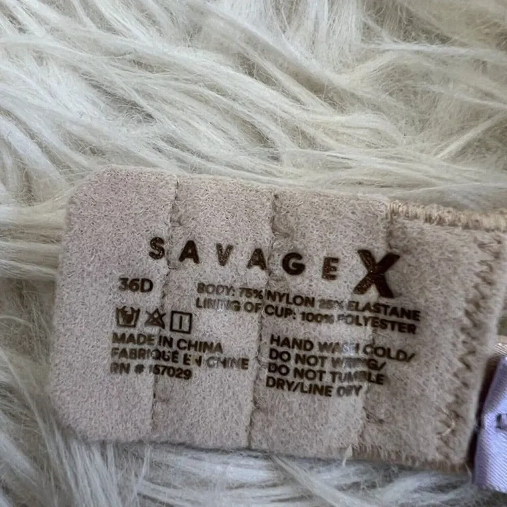 Savage X Fenty Women’s Nude Padded Bra Size 36D Solid Underwire - Picture 5 of 7